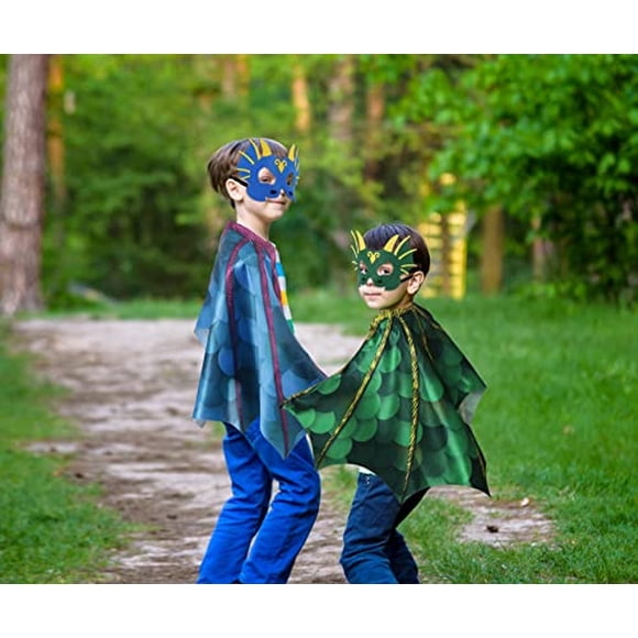Creatoy 6pcs Niños Dragón-Alas Disfraces con Máscaras de Dragón para Niños 2-9 Niño Dino P Creatoy Creatoy