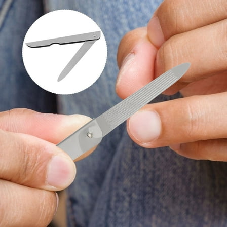 UPKOCH Stainless Steel Foldable Nail File for Shaping Nails with Durable 6PCS White