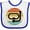 White and Royal, variant on Inktastic Scuba Diver Retro Sunset Diving Boys or Girls Baby Bib