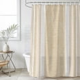 thumbnail image 4 of Vintage Cream Striped Bathroom Shower Curtains with 12 Hooks Polyester Waterproof Shower Curtain for Stalls and Bathtubs Farmhouse Modern Stripes Boho Linen Decorative Bathroom Curtain 36x72 Inches, 4 of 9