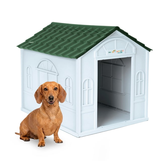 Casa Para Perros Chico MascoAmigo Con Puerta Metálica Térmica De Plástico 62x50.7x60 Cm Verde