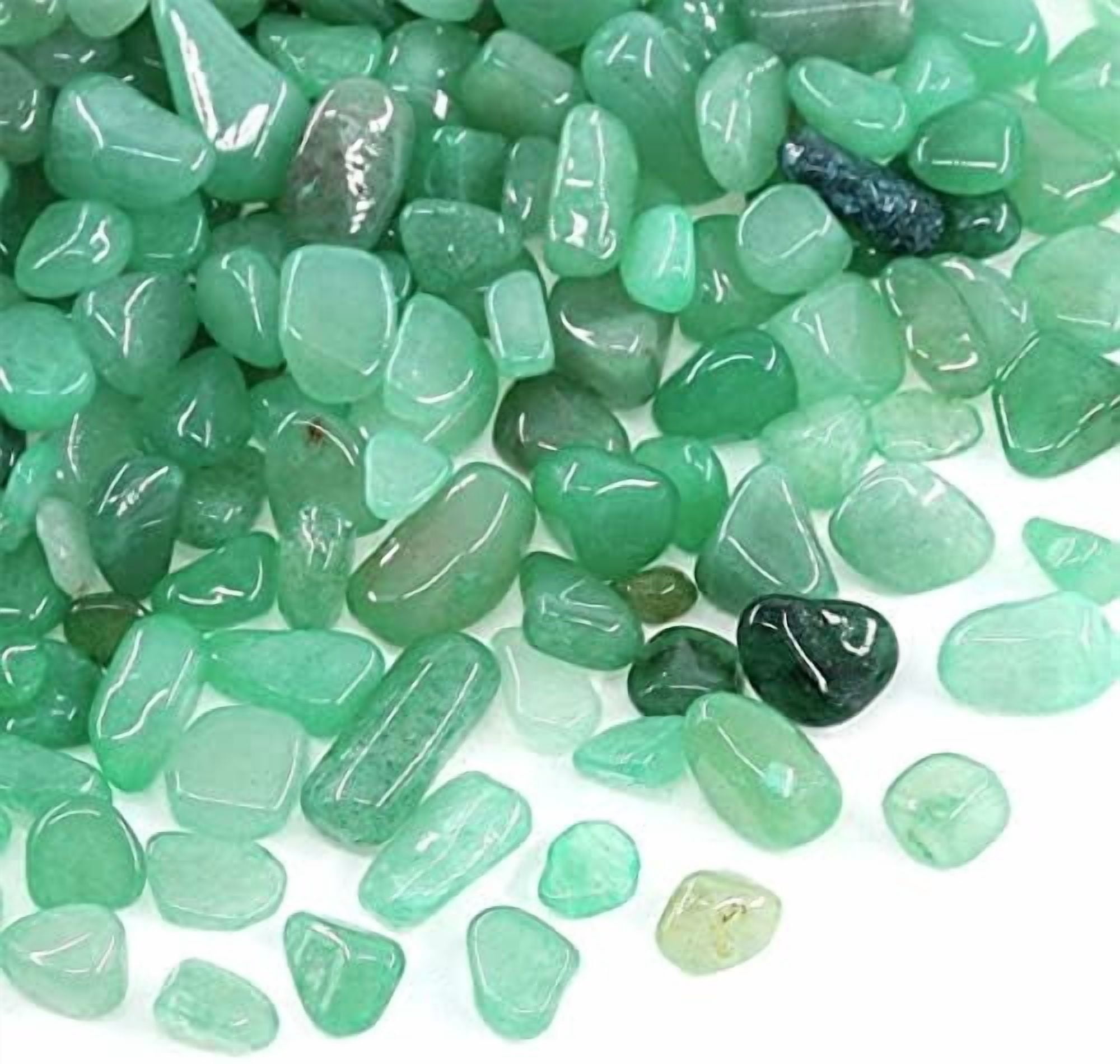 Decorative Rock Stones, 2 Lbs/920g Irregular Green Crystal Pebbles Quartz Gravel for Aquarium Turtle Tank Decoration/Succulent Plant Landscape/Flowerpot Vase Ornament