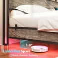 thumbnail image 4 of Merluxy Queen Floating Bed Frame with LED Lights, Industrial with Charging Station, 2 Levels Storage Headboard / No Box Spring Needed / Grey, 4 of 8
