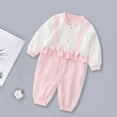 thumbnail image 6 of ShomPort Newborn Girls Cotton Jumpsuit Cute Long Sleeve Romper Fall Winter Thicken Toddler Pajama Sets, 6 of 7