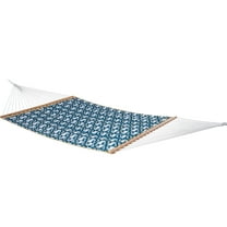 Vivere Double Quilted Fabric Spreader Bar Hammock - Nautical