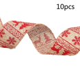 thumbnail image 2 of 10 rollos de cinta navideña de arpillera rústica con letras de copo de nieve de alce de dibujos animados impresas para manualidades, envoltura de regalos, decoración de árboles de fiesta navideña, 2 of 5