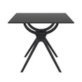 thumbnail image 3 of Luxury Commercial Living 31.5" Black Square Laminated Top Outdoor Patio Dining Table, 3 of 8