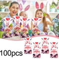 thumbnail image 2 of Twfbrm 100 Pcs Easter Treat Bags, Clear Plastic Cellophane Bag with Twist Ties, BPA-Free Easter Eggs Goodies Bags for Candy Cookies Snack, Party Favor & Gift Packaging for Spring Holiday, 2 of 9