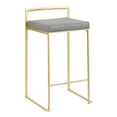 thumbnail image 2 of Fuji Contemporary Counter Stool in Gold with Grey Faux Leather by LumiSource - Set of 2, 2 of 7
