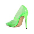 thumbnail image 3 of Women Colored Translucent PVC Pointy Toe Stiletto Heel Pump 19078, 3 of 6