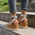 thumbnail image 4 of Wavsuf Wedge Sandals for Women Casual Summer Wide Vintage Gold Sandals Shoes Size 7.5, 4 of 6