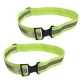 thumbnail image 2 of 2 Pcs Safety Reflective Belt Elastic Adjustable High Visibility Waist Band Security Gear for Riding Walking Night Running (Fluorescent Green/Random Buckle), 2 of 8