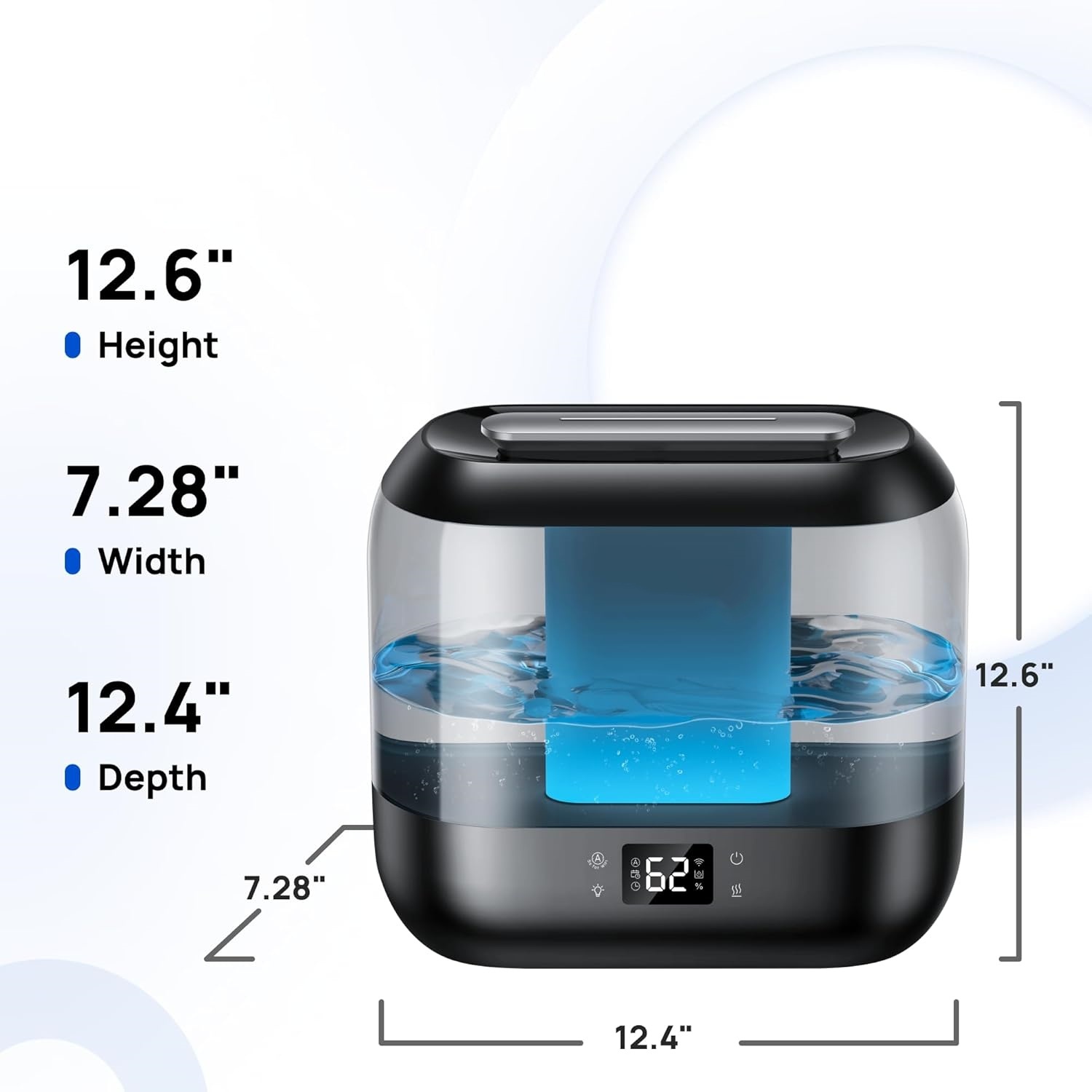 Humidifiers for Bedroom, Top Fill 4L Smart Cool Mist Humidifier with Oil Diffuser, Cartridge, Nightlight, 36H Runtime, Quiet Ultrasonic Humidifiers for Home, Baby Nursery, Plants, Office,