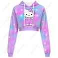 thumbnail image 1 of Hello Kitty Chandail en Molleton Court à Manches Longues pour Femmes, Motif, Chandail Noir, Chandail à Capuchon de Mode pour Femmes, 1 of 7