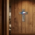 thumbnail image 4 of Texas Faux Wooden Wall Cross – Western Religious Resin Cross with Distressed Wood Look – Rustic Farmhouse, Cabin, or Lodge Wall Décor – Inspirational Gift for Home, Church, or Office Display, 4 of 8