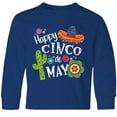 thumbnail image 3 of Inktastic Happy Cinco de Mayo- Sombrero, Cactus, Flowers Long Sleeve Youth T-Shirt, 3 of 5