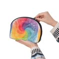 thumbnail image 6 of Portable Bags Clutch Pouch Zipper Smooth Built-In Compartment For Travel Vacation Business Camping Gray Tie-Dye Background Rainbow Colors_3, 6 of 7