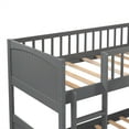 thumbnail image 5 of L-Shaped Triple Bunk Bed Twin Size Bunk Bed with a Loft Bed Attached, Built-in Ladders and Safety Guardrails, 3 Beds in 1 Bedroom Furniture, Gray, 5 of 7