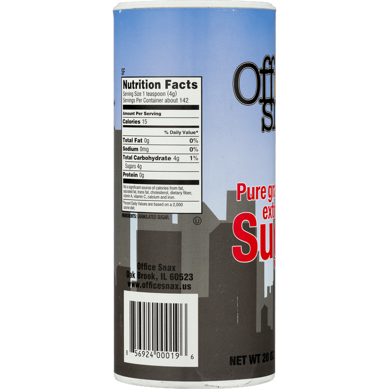 Office Snax Granulated Sugar Canister, 20 Oz - Walmart.com