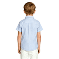 thumbnail image 4 of Striped Tshirts for Children Button Down Collared Shirts Short Sleeve Summer Casual Tops Loose Fit Fashion Versatile Top Blue 140, 4 of 5