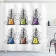 thumbnail image 1 of Ambesonne Music Shower Curtain, Guitar Collage for Teens, 69"Wx84"L, Multicolor, 1 of 3