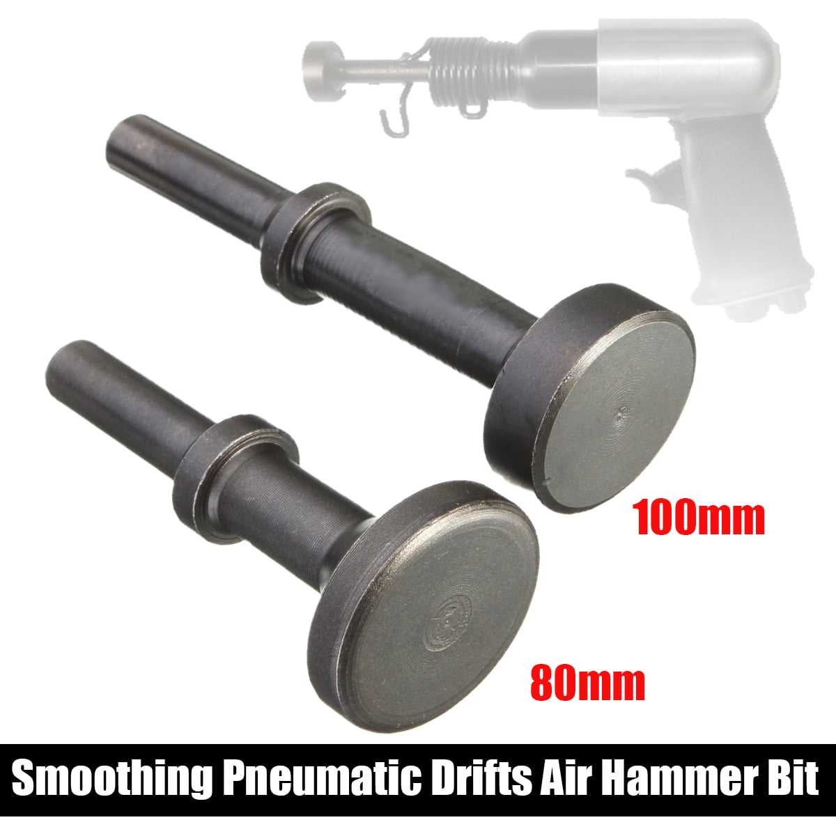 80mm Smoothing Pneumatic Drifts Air Hammer Bit Set Extended Length Impact Tool 