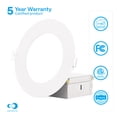 thumbnail image 4 of Infibrite 4 Inch Ultra-Thin Recessed LED Downlight, 9W 750LM, 2700K Soft White, White Trim, Wet Rated, Triac Dimmable, ETL, FCC, Energy Star, (6 Pack), 4 of 4