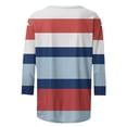 thumbnail image 4 of Cagogo Womens 3/4 Sleeve Tshirts Shirts Summer Spring Tops Under $5 Loose Fit Crew Neck Striped Color Block T-Shirts 2025 Vacation White T-Shirts Clothes, 4 of 5