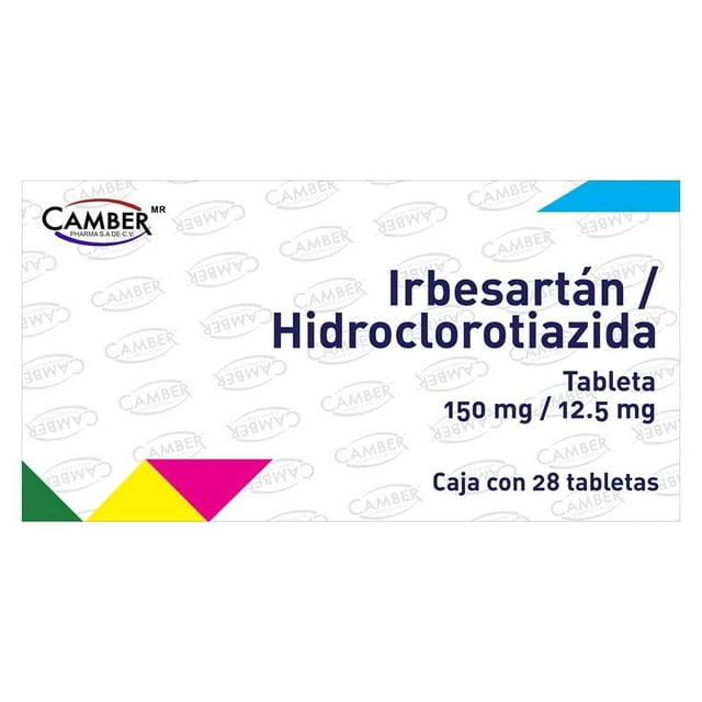 Irbesartán/Hidroclorotiazida 150 mg/12.5 mg 28 tabletas