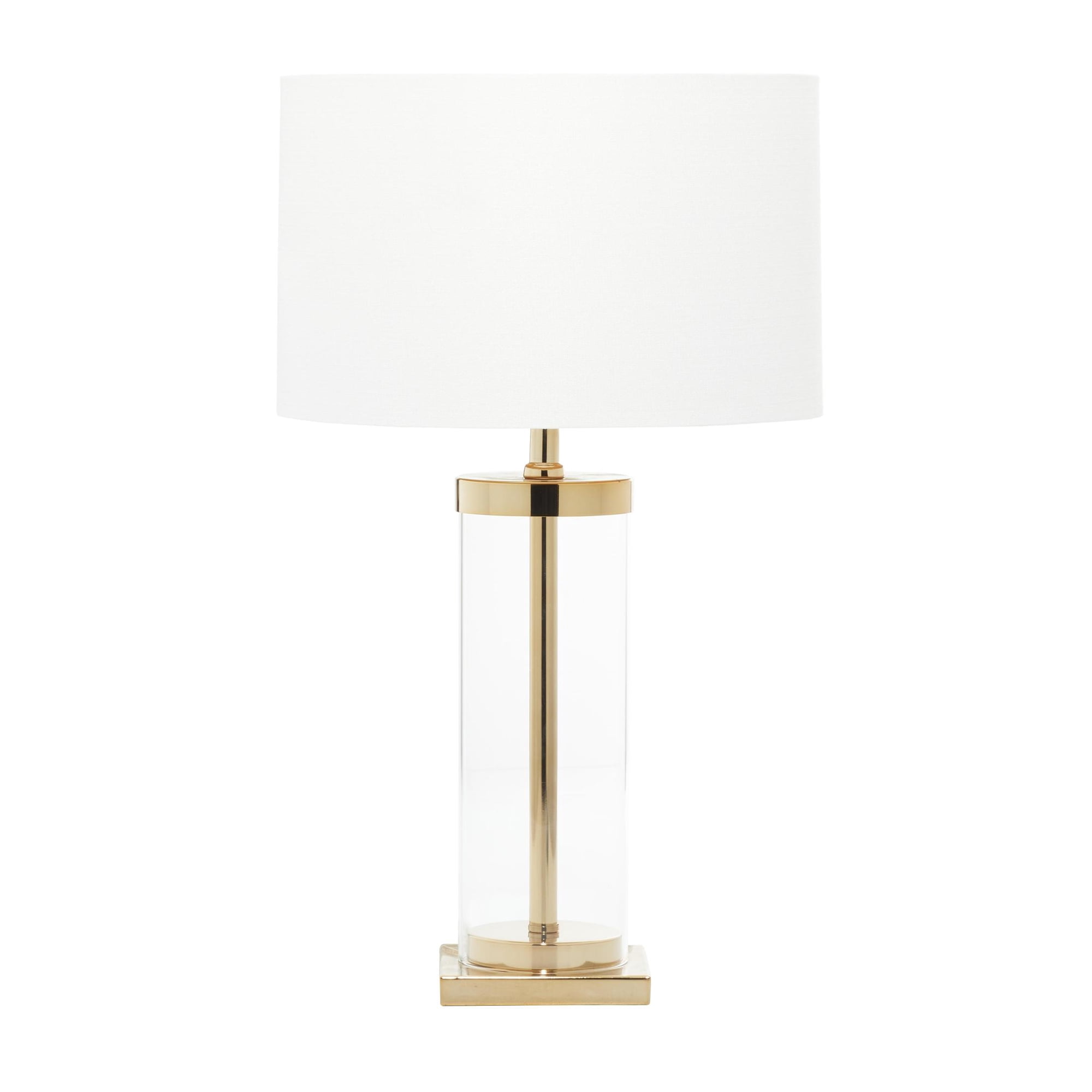 CosmoLiving by Cosmopolitan 24" Gold Table Lamp with White Linen Shade