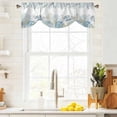 thumbnail image 4 of Summer Marine Life Tie Up Valances Curtain, Adjustable Kitchen Ocean Corals Coastal Starfish Teal Sand Dollar Valances for Windows Decor, Rod Pocket Short Curtains Set for Bedroom/Bathroom, 42"x12", 4 of 9