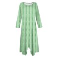 thumbnail image 5 of Long Dress with Sleeves,Summer Casual Dress,Ladies Fashion Printed Long Sleeved Round Neck Casual Irregular Dress, 5 of 5