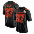 thumbnail image 1 of Maillot de Football Kansas City Chiefs pour Hommes 87 Travis Kelce Noir Carbon Super Bowl Lix Mode Sport -L, 1 of 2