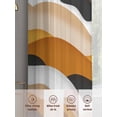 thumbnail image 6 of Gradient Ocean Sheer Curtains 63 Inch Long 2 Panels, Waves Orange Gray Gradient Waves Light Filtering Rod Pocket Curtains, Sheer Voile Drapes for Living Room Bedroom, 52"x63", 6 of 8