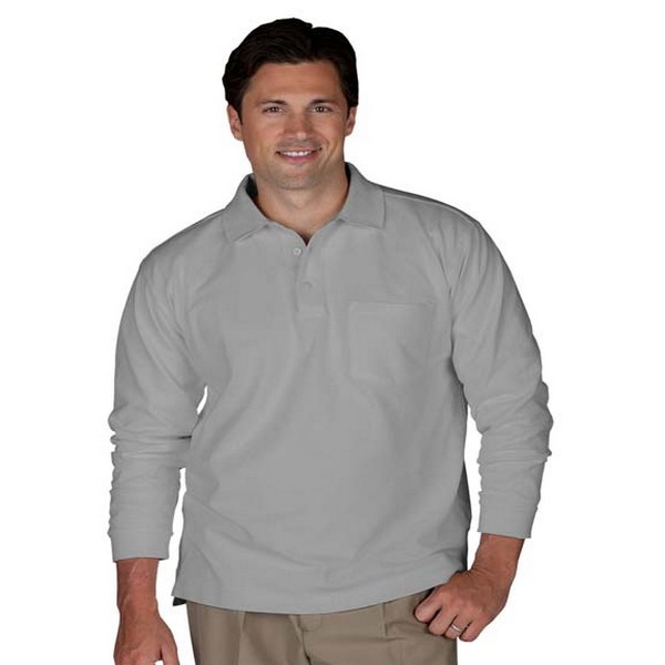 Edwards Men's Blended Pique Long Sleeve Polo With Pocket 1525
