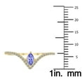 thumbnail image 4 of SZUL Women's 1/4 Carat TW Tanzanite and Diamond V Shape Ring in 10K Yellow Gold, 4 of 6