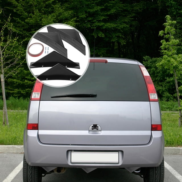KAKOWELY 4Ud Spoiler De Bumper Trasero Para Auto Negro Universal Y Ligero