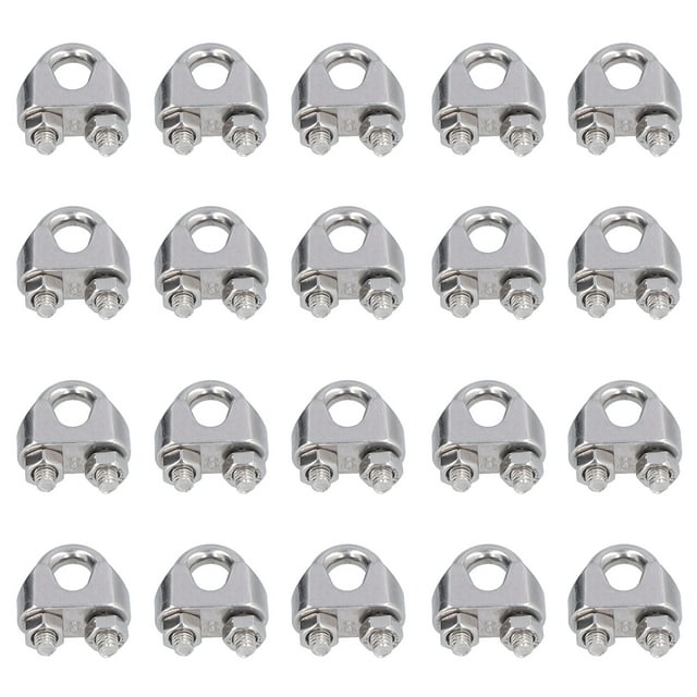 Wire Rope Clamp, 20Pcs Tight Connection Standard Thread Wear Resistance Stainless Steel Wires Clip Easy Operate for Cable Fixing M22mm,M33mm,M44mm,M55mm,M66mm,M88mm