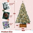 thumbnail image 6 of NALONE 7.5 FT Pre-lit Christmas Tree, Flocked Artificial Xmas Tree w/Pine Cones, 1250 Branch Tips, 400 Multi-Color Lights, Foldable Metal Stand, Wooden Fence, Holiday Office Decor, Easy Assembly, 6 of 7