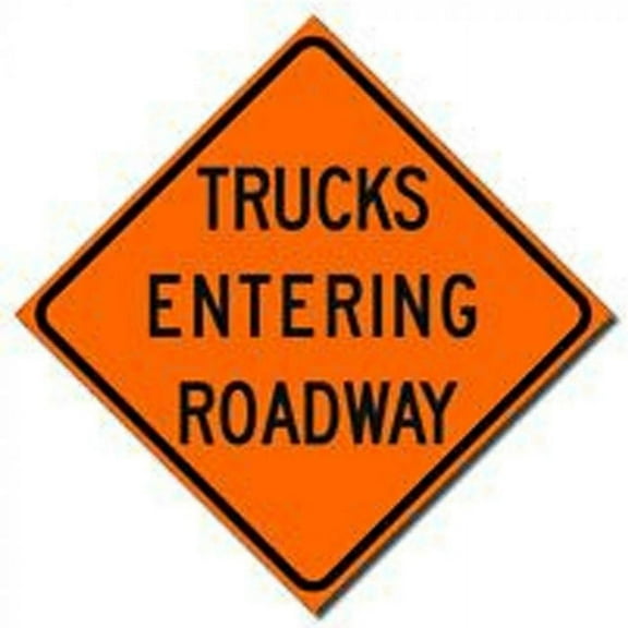 48" Safety Sign "Trucks Entering Roadway"