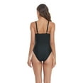 thumbnail image 6 of SAYOO Women Bikini Romper, Sleeveless Deep Neck Solid Color / Flower Swimming Bodysuit Swimwear, 6 of 7