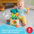 Fisher-Price Light-Up & Roll Frog Musical Ball Drop Activity Toy for ...