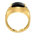 thumbnail image 3 of Mauli Jewels Engagement Rings for Men 0.03 Carat Mens 12x10 Onyx And Diamond Ring Prong-Setting 10K Yellow Gold, 3 of 3