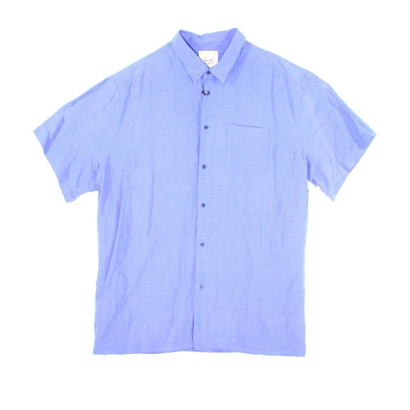 NEW Blue Amparo Mens 4XLT Big & Tall Button Down Silk Shirt
