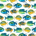 thumbnail image 2 of DeRice, Julie 15x15 Gold Ornate Wood Framed with Double Matting Museum Art Print Titled - Fishy Pattern, 2 of 4