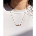 thumbnail image 1 of Collar de mujer en latón dorado / esmalte rojo vintage con, 1 of 2