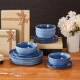 thumbnail image 4 of Malacasa Dinnerware Sets, Stoneware Plates and Bowls Set, Tableware Dishwasher Microwave Safe, Serves For 4 people, Blue, 4 of 8