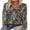 Blue-orange-black ethnic pattern, variant on WIHOLL Womens Long Sleeve Shirts Pleated V Neck Curved Hem Fall Winter Tunic Tops Blouses Beige Shirts