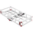 thumbnail image 4 of Choco Moon 49.4" Hitch Cargo Carrier, 500lbs Loading Capacity Trailer Hitch Mounted Cargo Basket, Rust-proof Aluminum Luggage Carrier Rack Fits 2" Hitch Receiver, Silver, 4 of 11