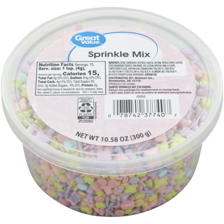 Great Value Pastel Flowers and Butterflies Spring Sprinkles Mix, 10.58 oz. Tub